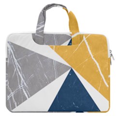Abstrait Triangles Jaune/bleu/gris Macbook Pro Double Pocket Laptop Bag (large) by kcreatif