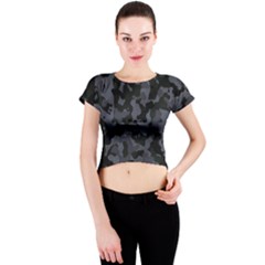 Camouflage Violet Crew Neck Crop Top