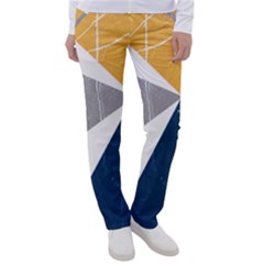 Pattern Abstrait Effet Bleu/jaune Women s Casual Pants