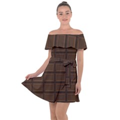 Milk Chocolate Off Shoulder Velour Dress by goljakoff
