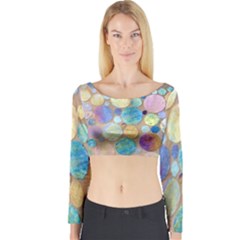 Tiles Cbdoilprincess Eb49aa06-f1b9-412e-836d-30c28dd8f7d9 Long Sleeve Crop Top by CBDOilPrincess1