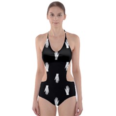 Vampire Hand Motif Graphic Print Pattern 2 Cut-out One Piece Swimsuit by dflcprintsclothing