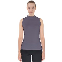 Graphite Grey Mock Neck Shell Top by FabChoice