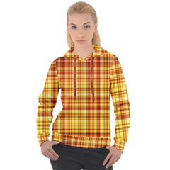 Red Lines On Yellow Women s Overhead Hoodie by JustToWear