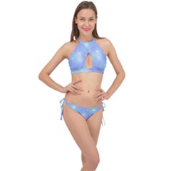 Heavenly Flowers Cross Front Halter Bikini Set by SychEva