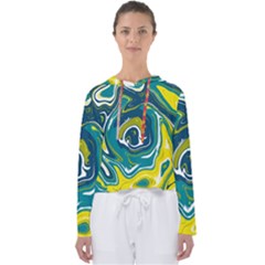 Green Vivid Marble Pattern 14 Women s Slouchy Sweat by goljakoff