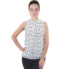 Rain  Mock Neck Chiffon Sleeveless Top by Sobalvarro