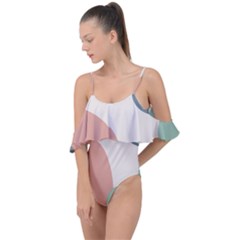 Abstract Shapes  Drape Piece Swimsuit by Sobalvarro