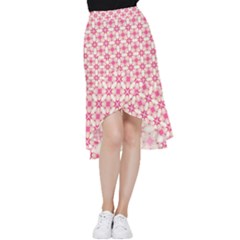 Pink-shabby-chic Frill Hi Low Chiffon Skirt