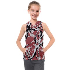 Vibrant Abstract Textured Artwork Print Kids  Sleeveless Hoodie by dflcprintsclothing