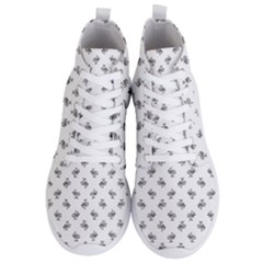 Black And White Sketchy Birds Motif Pattern Men s Lightweight High Top Sneakers by dflcprintsclothing
