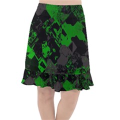 Cyber Camo Fishtail Chiffon Skirt by MRNStudios