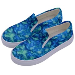 Deep Blues Kids  Canvas Slip Ons by AlkaravanCreations