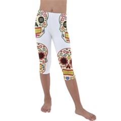 Day Of The Dead Day Of The Dead Kids  Lightweight Velour Capri Leggings 