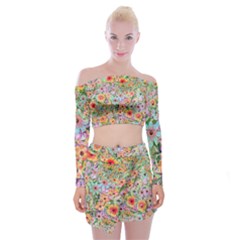 Secretgarden Off Shoulder Top With Mini Skirt Set