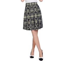 Geometric Textured Ethnic Pattern 1 A-line Skirt by dflcprintsclothing