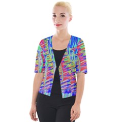Vibrant-vases Cropped Button Cardigan