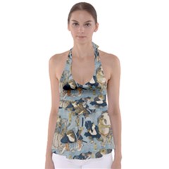 Famous Heroes Of The Kabuki Stage Played By Frogs  Babydoll Tankini Top by Sobalvarro