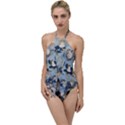 Famous heroes of the kabuki stage played by frogs  Go with the Flow One Piece Swimsuit View1