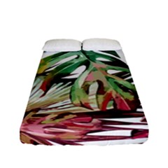 Tropical Leaves Fitted Sheet (full/ Double Size) by goljakoff
