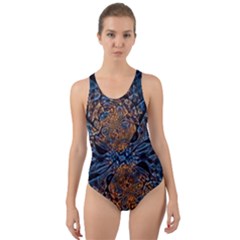 Fractal Galaxy Cut-out Back One Piece Swimsuit by MRNStudios