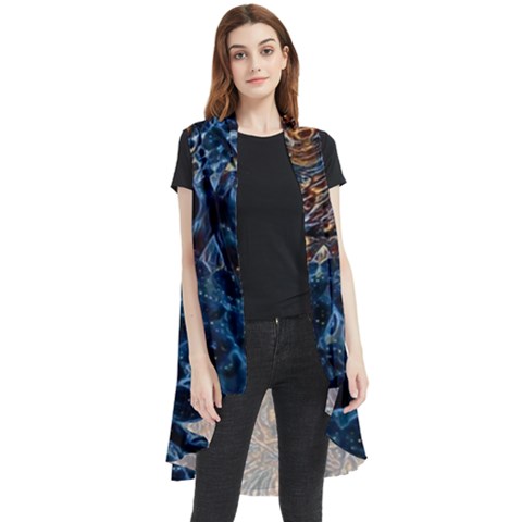 Fractal Galaxy Sleeveless Chiffon Waistcoat Shirt by MRNStudios