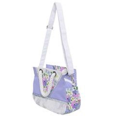 Minimal Purble Floral Marble A Rope Handles Shoulder Strap Bag by gloriasanchez