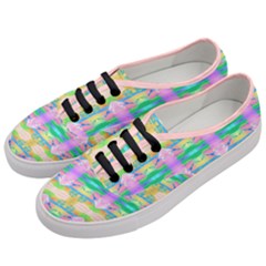 Colorful Neon Pattern  Women s Classic Low Top Sneakers
