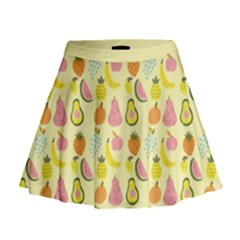 Tropical Fruits Pattern  Mini Flare Skirt by gloriasanchez