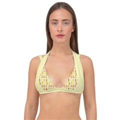 Tropical Fruits Pattern  Double Strap Halter Bikini Top by gloriasanchez