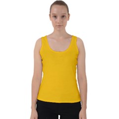 Amber Orange Velvet Tank Top by FabChoice