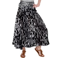 Black And White Modern Abstract Design Satin Palazzo Pants by dflcprintsclothing