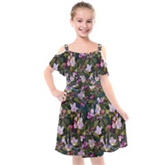 Apple Blossom  Kids  Cut Out Shoulders Chiffon Dress by SychEva