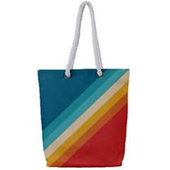 Classic Retro Stripes Full Print Rope Handle Tote (small) by AlphaOmega