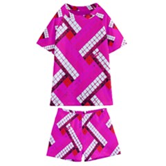 Pop Art Mosaic Kids  Swim Tee And Shorts Set by essentialimage365