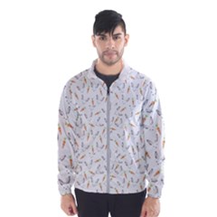 Cute Bunnies And Carrots Pattern, Light Colored Theme Men s Windbreaker