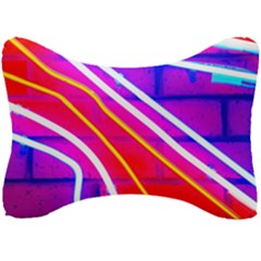 Pop Art Neon Lights Seat Head Rest Cushion by essentialimage365