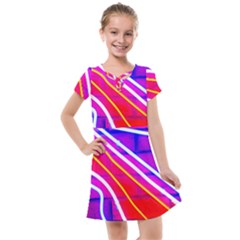 Pop Art Neon Lights Kids  Cross Web Dress by essentialimage365