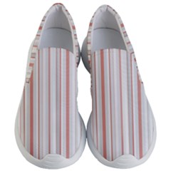 Salmon And Grey Linear Design Women s Lightweight Slip Ons by dflcprintsclothing