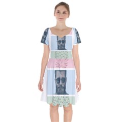 Summer Love Short Sleeve Bardot Dress by designsbymallika