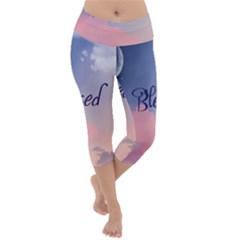 Blessed Lightweight Velour Capri Yoga Leggings by designsbymallika