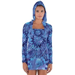 Fuzzball Mandala Long Sleeve Hooded T-shirt by MRNStudios