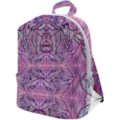 Biro On Pink Symmetry Zip Up Backpack