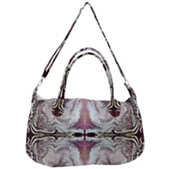 White Burgundy Repeats Removal Strap Handbag by kaleidomarblingart