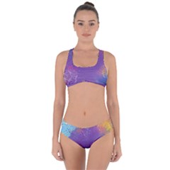 Multicolor Pastel Love Criss Cross Bikini Set