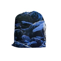 Big Rocks Illuminated By Sunlight Print Drawstring Pouch (large) by dflcprintsclothing
