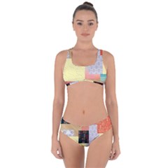 Tribal Mosaic Print Criss Cross Bikini Set