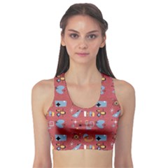 50s Small Print Sports Bra by NerdySparkleGoth