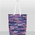 Abstract Purple Camo Full Print Rope Handle Tote (Small) View2