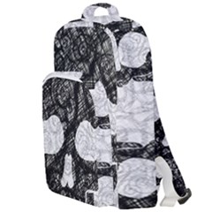 Black Skull On White Double Compartment Backpack